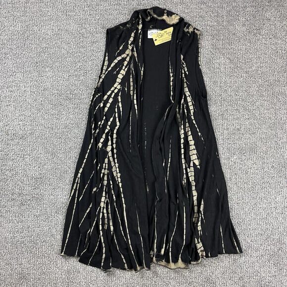 La Luna Loca Vest Womens Medium Felina Tie Dye Lagenlook Bohemian Black - Picture 1 of 10